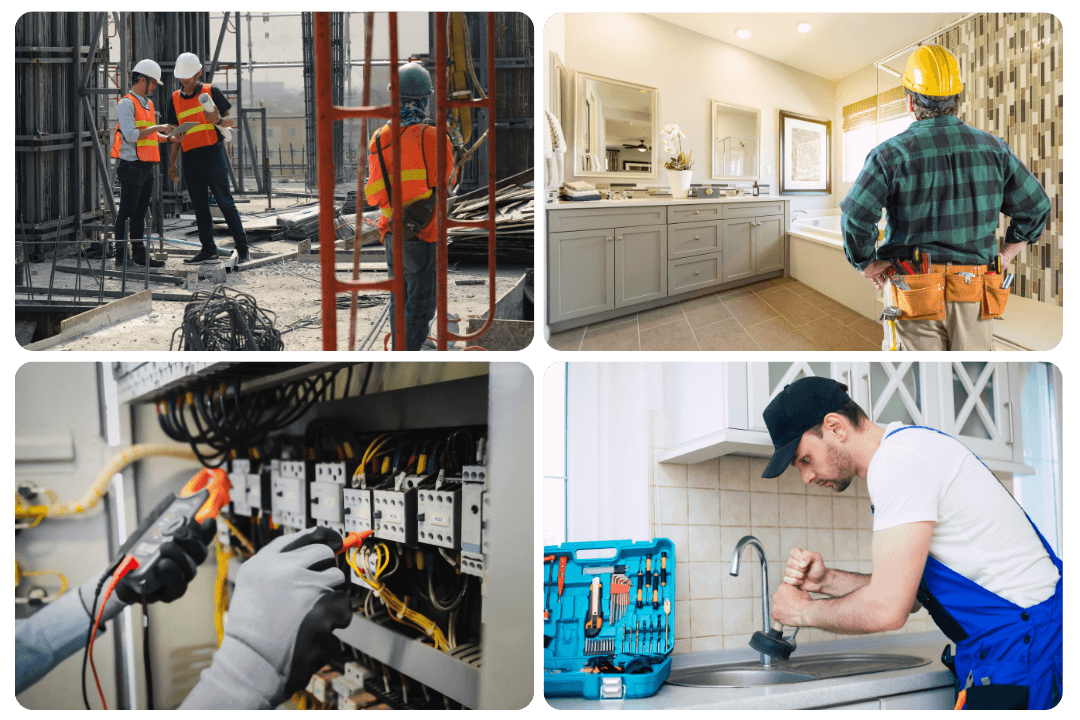 Electronet & Construction — site inspection, bathroom remodel, and electrical panel work